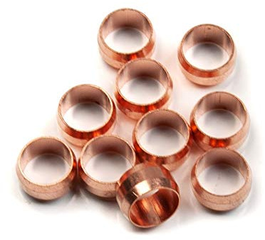 Astral Agencies - Copper Thermal Conductivity Compression Ring Olives - Provide Tight Seal - Measurement 10mm - Exceptional Resistance to Corrosion - Pack of 10 pc