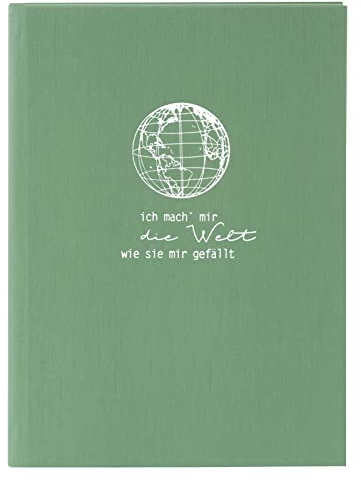 goldbuch 64 130 Notizbuch A5 frech & frei mossgrün, Schreibbuch 15 x 22 x 2 cm, Notiz Buch 200 Seiten dotted, Papier 100g/m², Skizzenbuch Cover Kunstdruck, Agenda mit Lesezeichen, Kladde Grün