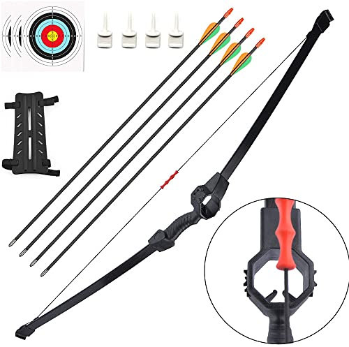 ZSHJGJR Bogen und Pfeil Set Outdoor Bogenschießen 30lbs Recurvebogen Jagd Erwachsene Anfänger Schießen Langbogen mit Pfeile und Armschützer