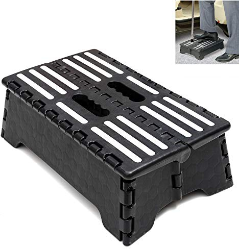 Tragbarer Faltbarer Tritthocker, 12.7 cm, zusammenklappbar, halbe Trittstufe für Senioren und Erwachsene, 100 kg, für ältere Menschen, die EIN hohes Bett oder Treppen aufstehen