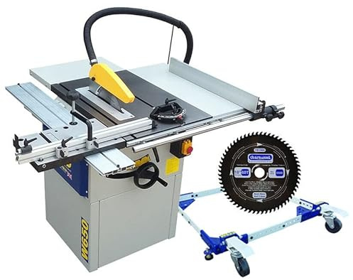 Charnwood W650P 10” Table Saw with Wheel Kit and Low Noise Blade