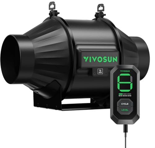 VIVOSUN AeroZesh T4 Inline Duct Fan 4inch/100 mm Extractor Fan 357 m³/h with E12 Speed Controller and Fully Programmable PWM-Controlled EC Quiet Ventilation Fan for Grow Tent Growbox