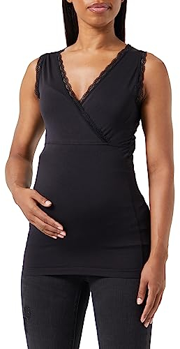 MAMALICIOUS Damen Mlcrossy Long Lace Top 2f A., Schwarz, S-M