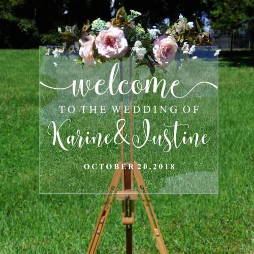agsu Personalisierbarer Aufkleber für Hochzeit, Willkommensschild, Aufschrift Welcome to Our Beginning Couples, für Hochzeitsempfang, Zuhause, selbstklebende Aufkleber – Hochzeitszeremonie,