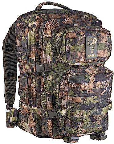 Mil-Tec US Pack dagsryggsäck • Taktisk militärryggsäck med MOLLE-system • Kompakt Bundeswehr ryggsäck, utomhus vandringsryggsäck eller reseryggsäck för camping och användning, Wasp I Z3a, L