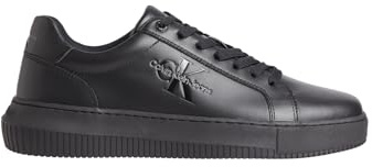 Calvin Klein Uomo Sneakers con Suola Preformata Chunky in Pelle, Nero (Triple Black), 43