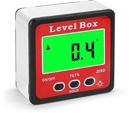 Nudiuhis Digital Level Box Protractor Angle Finder 90 Degree Level Gauge Bevel Gauge Inclinometer with Magnetic Based Backlight