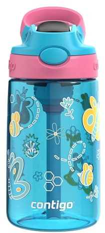 Contigo Kid's 14 oz. AutoSpout Straw Water Bottle - Blue Raspberry/Azalea