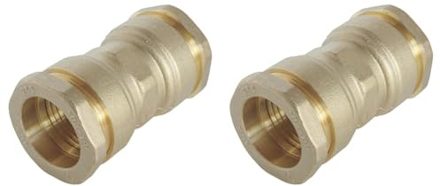 SOMATHERM FOR YOU - Manchon égal laiton pour tube PE D25 - Technologie à sens unique de montage garantissant le bon montage du raccordement (Lot de 2)