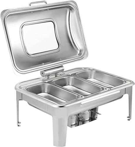 Piatto da buffet scaldavivande con coperchio - Buffet e scaldavivande, scaldavivande da tavolo, impostazione buffet con pentole calde, scaldavivande per buffet per feste.