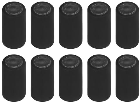 sourcing map 100 Stück PVC Schrumpfkapseln für Weinflaschen, Schrumpfverschluss, Schrumpfdeckel für Weinkeller und Küche, Schwarz/Schwarz, 30 x 60 mm