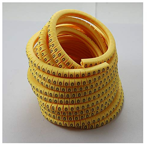 INOKAI Kabelschlauch,Kabelschutz 0,5–35 mm gelbe Kabelmarkierung, Pflaumenschlauch, 0–9 Verschiedene Nummern (Color : 6.0mm2 500pcs)