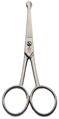 Gifaz - Nasenhaarschere, vernickelte gebogene Klinge, professionell, hergestellt in Italien (Gebogene Klingen | Kohlenstoffstahl | 90 mm)