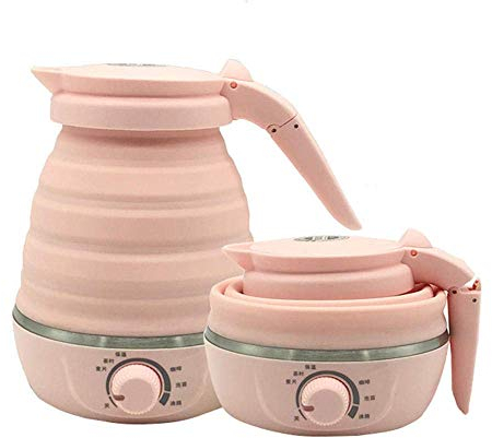 Bollitore elettrico Bollitore elettrico da viaggio Bollitore portatile per uso domestico Bollitore pieghevole@Presente rosa Safehappy