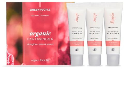 Green People Set Esencial para el Cabello - Para Brillo & Volumen - Sin Siliconas & SLS - Vegano, Orgánico & Libre De Crueldad