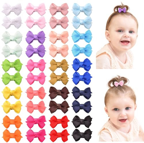 Choicbaby 40 Stück Haarspangen Mädchen, 1,2 Zoll (3CM) haarklammer schleife haarspangen kinder Haarschmuck für Baby Mädchen Kleinkinder