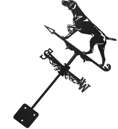 Yardenfun Wetterfahne für den Garten Hunde-Design Wetterrichtungsanzeiger Metall Eisen dekorativer Pfahl Gartenornament für den Außenbereich Wetterfahne zur Dachmontage