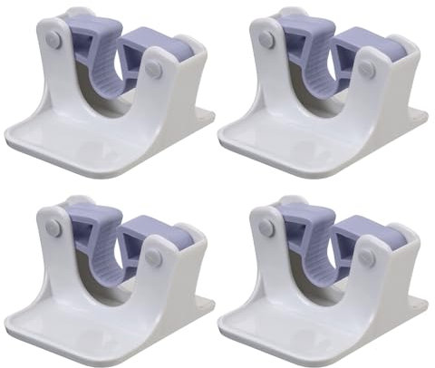 WOURRD 4Pcs Practical Mop Broom Holder Self Adhesive Mop Handle Hanger No Drilling Wall Mounted Brooms Dustpan Organizers