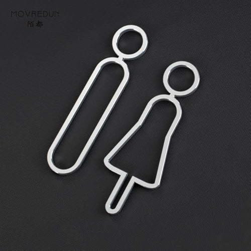 Yiustldd Moderne Universelle Badezimmerbeschilderung, Toilettenschilder Für Männer Und Frauen, Modernes Schild, Tür-/Wandsymbol,Weiß