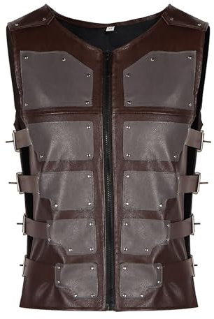 UniqKaliber Mittelalterliche Brustpanzer aus Kunstleder, Retro-Renaissance-Brustpanzer mit Schnallen, Dekorationen für Halloween, Krieger, Ritter