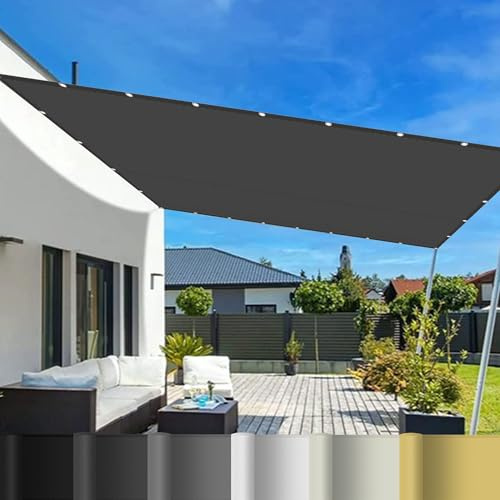 Brise Vue Balcon pour Pergola Jardin 2.5 x 10 m Imperméable Toiles D'Ombrages Fermement Fixé pour Patio Jardin, Terrasse,Extérieur, Gris Foncé