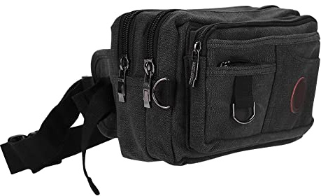 haozaikeji Sac Banane Homme Femme Sac de Taille Toile Sacoche Banane avec Ceinture Réglable Pochettes Ceinture pour Voyage Chasse Randonnée Course Cyclisme Grande Capacité Portable Portefeuille