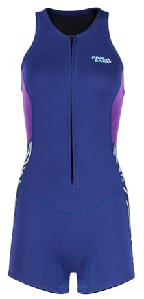 GETBSTOOP 2MM Neoprene Women with Front Zip Sleeveless Wetsuits Sun Protective Diving Shorty Suit for Swimming Diving Snorkeling Kayaking Surfing