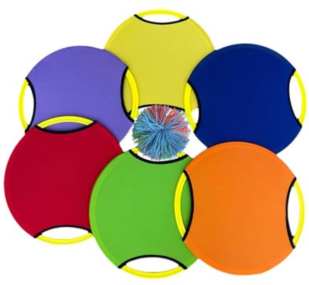 APLVFFZH 6 Stück Ballspiel Bouncy Paddle set Trampolin Paddle Ball Toss Und Spiel Fliegende Scheibe für Outdoor Indoor Aktivität Kinder
