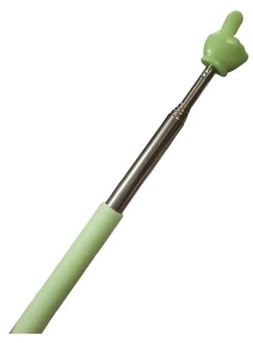 Puntero retráctil para profesores, diseño de dedo de acero inoxidable, telescópico, puntero de enseñanza, suministros escolares (verde A)