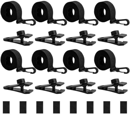 Pool Solar Cover Reel Attachment Kit - One set includes 8 straps with hooks, 8 clips and 8 touch fasteners for in-ground pool covers | Durable weatherproof fastening system (1 set)