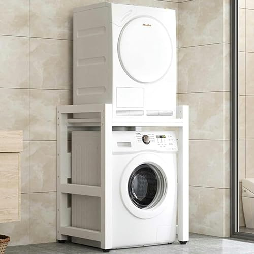 Over Washer Storage Cabinet, Stacking Kit for Washer & Dryer, Heavy-Duty 300kg Capacity Laundry Shelf Unit for Bathroom, Kitchen, Balcony & Laundry Room nization