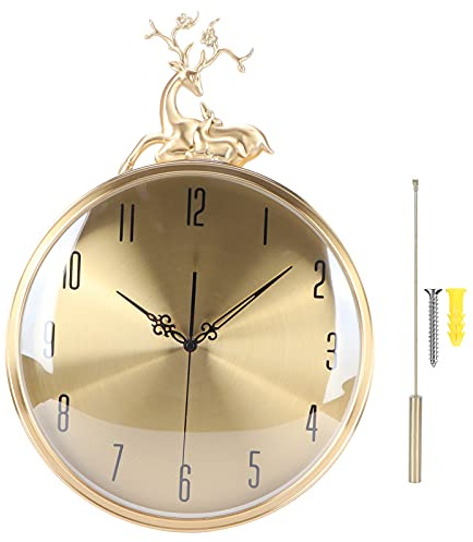 Jenngaoo Wanduhr Pendeluhren, Ative Kupfer Wanduhr mit Leisem Uhrwerk für Wohnzimmer Schlafzimmer