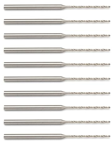 Juego de 10 brocas pequeñas con vástago de 2,35 mm, brocas de grabado de aleación de metal, herramientas de perforación de agujeros de madera, brocas