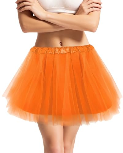 Tutu Rock für Damen, 40cm Tutu Kurzer Rock Frauen, Ballett Tüllrock Damen, Karneval Damen 80er Puffy Tüllrock, Verkleidungskleidung für Erwachsene, mit 4 Lagen Futter, Kostümdekoration
