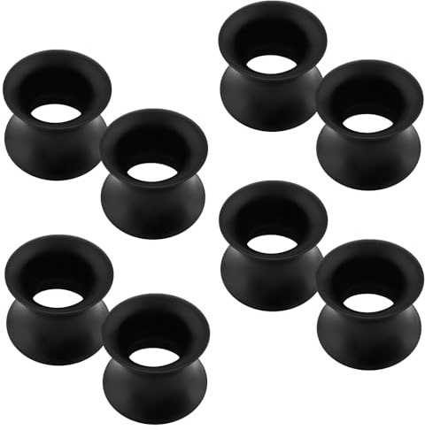 Bonbling 4 Paar Silikon Tunnels Set Schwarz Double Flared Flesh Ohr Expanders Dünn Ohrpiercing Ohrplugs, 10MM