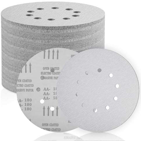 25 disques de ponçage à crochet 225 mm 10 trous, papier de ponçage rond | Grana 60-240, pour Mur, Bois, Métal, feuilles de ponçage rondes, papier de ponçage en alumine pour ponceuse de cloison sèche