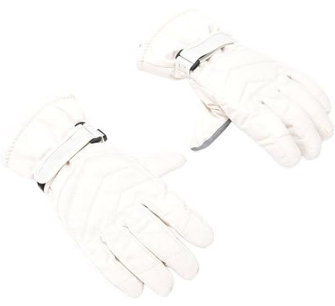 YUEHISY Guantes de esquí de Invierno, Impermeables, Resistentes Al Viento, Térmicos, Guantes de Nieve con Pantalla Táctil para Hombres y Mujeres para Esquiar, Snowboard, Ciclismo, Clima (White)