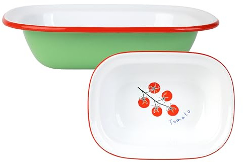Talking Tables Bon Appetit - Plato esmaltado hecho a mano de 20 cm, color verde tomate, para cazuelas, pasteles, asados, fácil de limpiar, apto para lavavajillas, inastillable, resistente a los