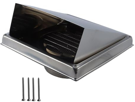 Voyoo Rejilla de ventilación Externa Cuadrada con Campana de 100 mm para Campana extractora, baño, Dormitorio