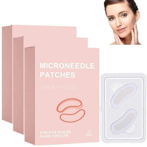 Microneedle - Cuscinetti per occhi con collage, anti-rughe, con acido ialuronico dissolvente, anti-rughe, linee sottili, rassodanti e lifting, per gli occhi contro le rughe degli occhi (3 scatole)