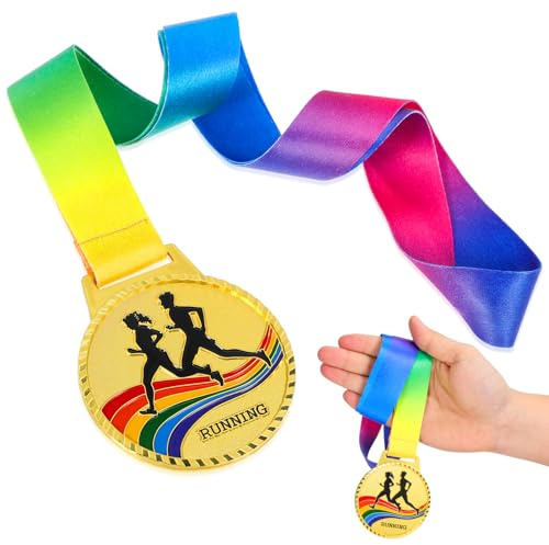 Operitacx Personalisierte Medaille für Marathonläufer aus Zinklegierung Leichte Sportmedaille mit Widerstandsfähigem Schlüsselband für Outdoor Running und Gewinnerpreise