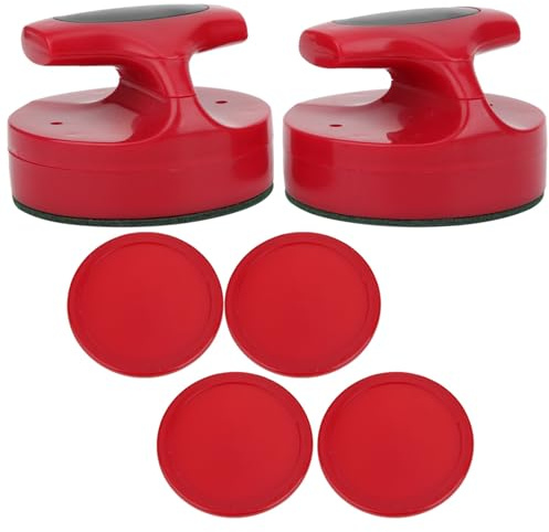 CHEOTIME Air Hockey Tillbehör Set, 2 Pushers 4 Puckar Bord Hockey Game 94mm Slider Pusher med 4 Puckar Tillbehör Ergonomisk ABS för standard Hockey Bord Snabb Glide