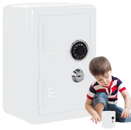 Barnkassa | Metall Mini Cash Lock Box | Gåvor för pengaförvaring med dubbelt skydd för jul, nyår och födelsedag