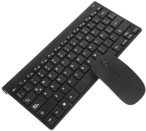 Wireless Keyboard and Mouse Combo Black Latin Spanish Layout Resin | Reliable Wireless Connectivity, Computer Accessory Set, Minimalist Elegance for Typing Practice