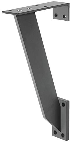 GedoTec Design Barkonsole gerade Barstütze für Wand-Montage | Tragkraft 30 kg | Konsole Aluminium massiv | Thekenfuß schräg flach | Alu Silber matt eloxiert | 1 Stück - Regalkonsole rechteckig flach