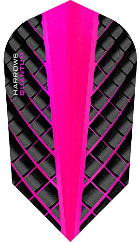 Harrows Quantum Dart-Flights, 100 Mikron, dünn, 3D-Effekt, 1 Set (3 Stück) (Pink)