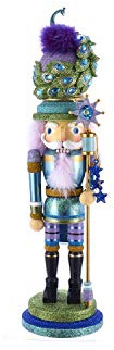 Kurt S. Adler Cascanueces de Navidad con Sombrero de Pavo Real de Hollywood HA0476 de 17.5 Pulgadas