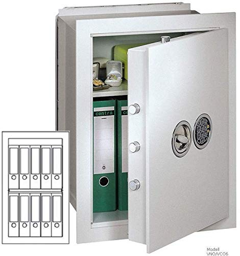 Müller Safe VNO 8 Wandtresor, Doppelbartschloss mit 2 Schlüsseln, Grad 0 nach EN 1143-1, H82xB49xT39 cm, 89 kg