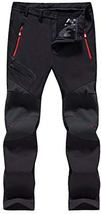 Dawwoti Pantalon De Ski pour Hommes avec Poche À Fermeture Éclair, Coupe-Vent Pantalons De Neige De Ski Épais Polyester Imperméable Pantalons De Neige pour Les Garçons Randonnée Snowboard Pantalon