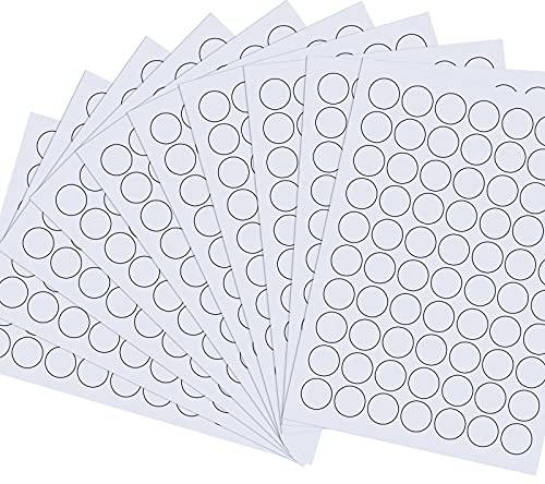 10 Blatt selbstklebende runde Aufkleber, weiß, A4, 25 mm Durchmesser, matt, für Preise, Laser- oder Tintenstrahldrucker